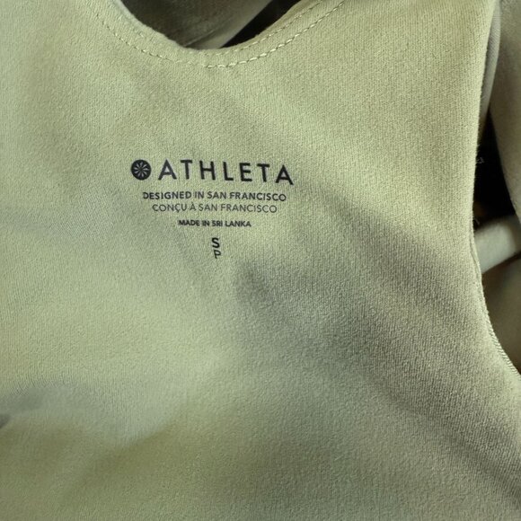 Athleta Conscious Crop Bra Womens Small Green Low Impact Cup A-C Activewear Yoga - Picture 9 of 9
